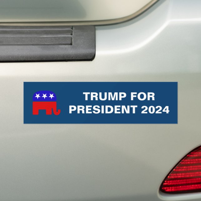 ADESIVO PARA CARRO TRUMP FOR PRESIDENTE 2024 BUMPER STICKER (No carro)