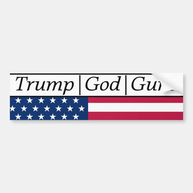 Adesivo Para Carro Trump God Guns American Flag (Frente)
