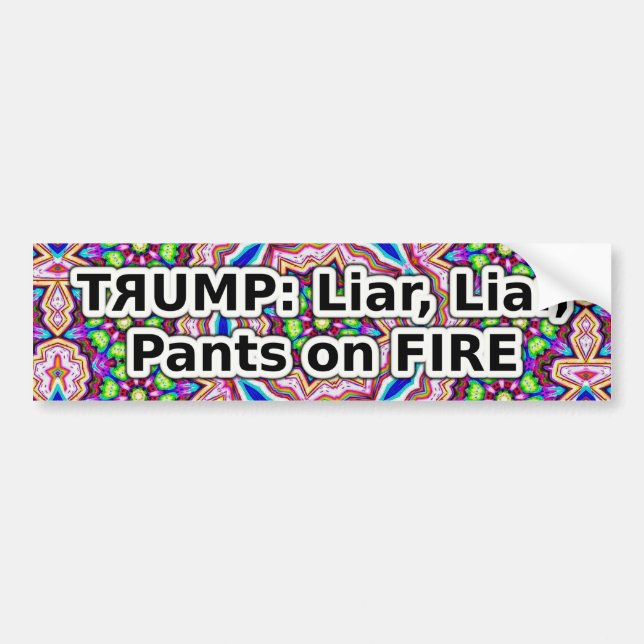 Adesivo Para Carro Trump liar liar pants on fire bumper sticker (Frente)