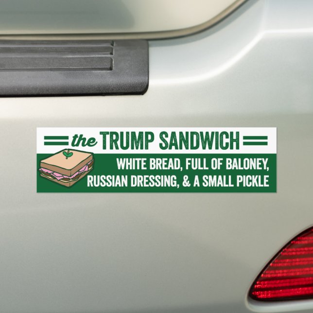 Adesivo Para Carro Trump Sandwich White Bread Cheio De Baloney (No carro)