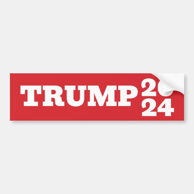 Adesivo Para Carro Trump Simples Vermelho e Branco 2024 (Frente)