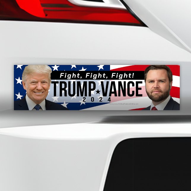 Adesivo Para Carro Trump Vance 2024 Foto de Fight Fight Quote (Trump Vance Fight Fight Fight 2024 bumper sticker)