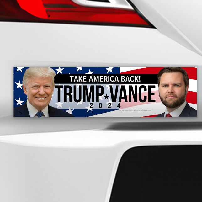 Adesivo Para Carro Trump Vance 2024 Retire a Foto da Cotação de Volta (take america back trump vance 2024 bumper sticker car decal)