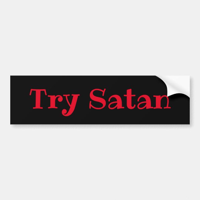 Adesivo Para Carro Try Satan, Red on Black (Frente)