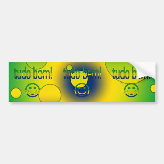 Adesivo Para Carro Tudo Bem! A bandeira de Brasil colore o pop art