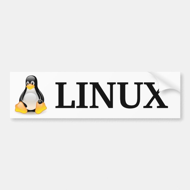 Adesivo Para Carro Tux com Linux (Frente)