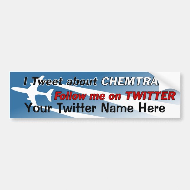 Adesivo Para Carro Tweet sobre Chemtrails Bumpersticker (Frente)