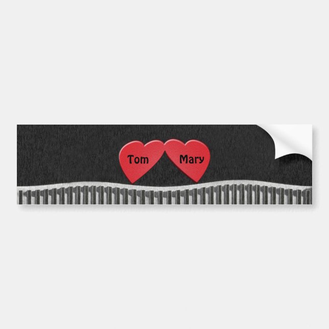 Adesivo Para Carro Two Hearts Bumper Sticker (Frente)
