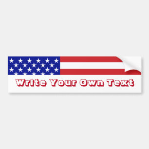 Adesivo Para Carro U.S. Bandeira - escreva seu próprio texto