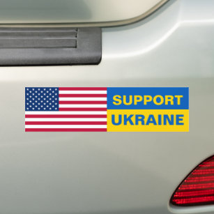 Adesivo Para Carro Ucrânia EUA Bandeira Americana Patriótico Solidari