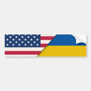 Adesivo Para Carro Ucrânia Solidariedade EUA Bandeira Americana