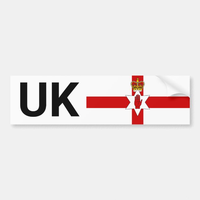 Adesivo Para Carro UK Car Sticker & North Ireland travel abroad (Frente)