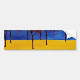 Adesivo Para Carro Ukrainian flag dripping blood (watercolor) 