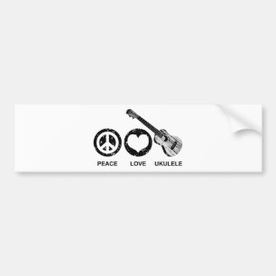 Adesivo Para Carro Ukulele do amor da paz