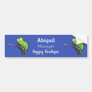Adesivo Para Carro Um desenho animado verde-feliz chameleon lagarto