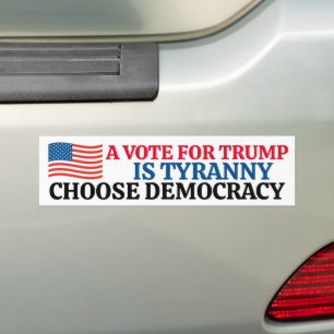 Adesivo Para Carro Um Voto Para Trump é Tirania Escolhe Democracia