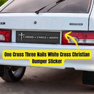 Adesivo Para Carro Uma Cruz Unhas Três White Cross Christian