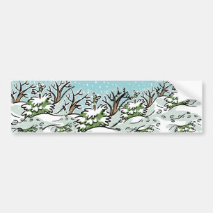 Adesivo Para Carro Uma Floresta Neve -