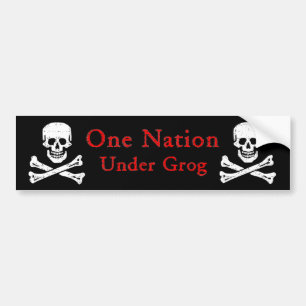 Adesivo Para Carro Uma nação sob o Grog Bumpersticker (litros
