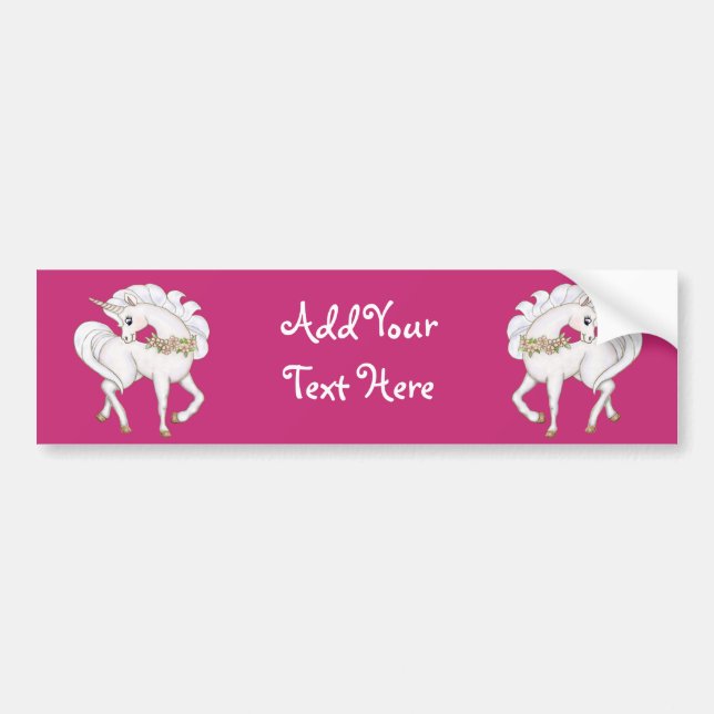 Adesivo Para Carro Unicórnio Branco (Frente)