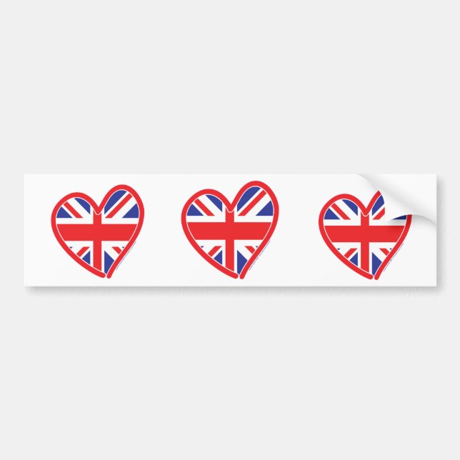 Adesivo Para Carro Union Jack Royal Heart (Frente)