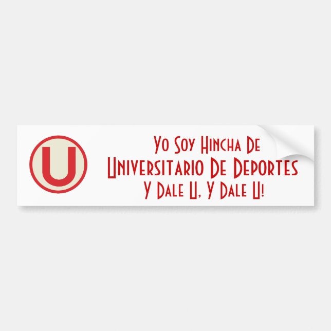 Adesivo Para Carro universitario, soja Hincha De de Yo, (Frente)