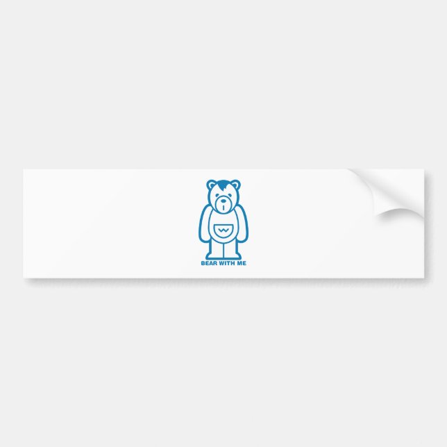 Adesivo Para Carro Urso Comigo (Azul) (Frente)