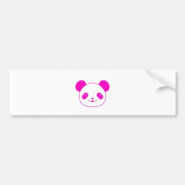 Adesivo Para Carro Urso Panda de Kawaii Rosa (Frente)