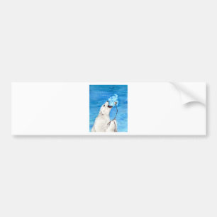 Adesivo Para Carro Urso Polar com Marshmallow Torrado