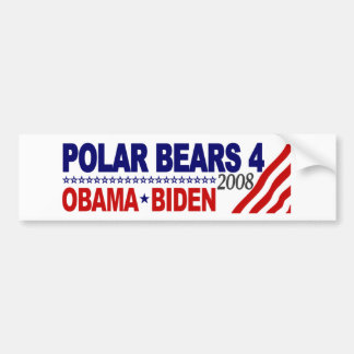 Adesivo Para Carro Ursos polares 4 Obama Biden 2008
