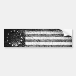 Adesivo Para Carro US Flag 1776, preto e branco