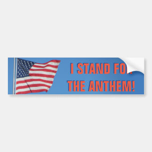 Adesivo Para Carro USA Flag I Stand for the National Anhim Red