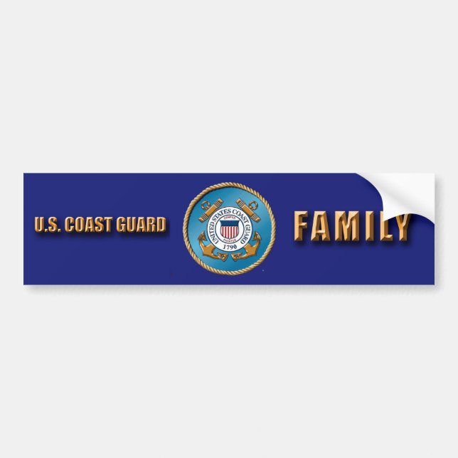 Adesivo Para Carro USCG Family Bumper Sticker (Frente)