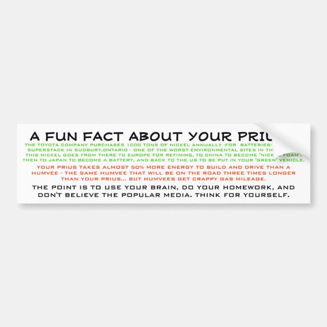 ADESIVO PARA CARRO USE O CÉREBRO 1 - PRIUS (Frente)