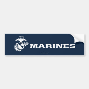Adesivo Para Carro USMC Logo - White