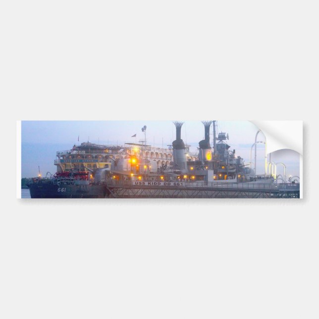 Adesivo Para Carro USS KIDD DD 661 Bumper Sticker (Frente)