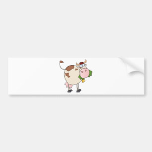 Adesivo Para Carro Vaca dos desenhos animados que come a grama