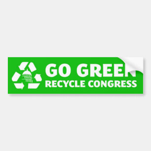 Adesivo Para Carro Vai verde, o congresso do reciclar - autocolante