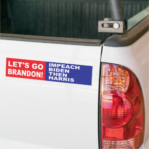 Adesivo Para Carro Vamos vai Brandon IMPEACH BIDEN ENTÃO HARRIS