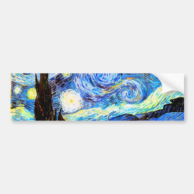 Adesivo Para Carro Van Gogh Starry Night Fine Art (Frente)