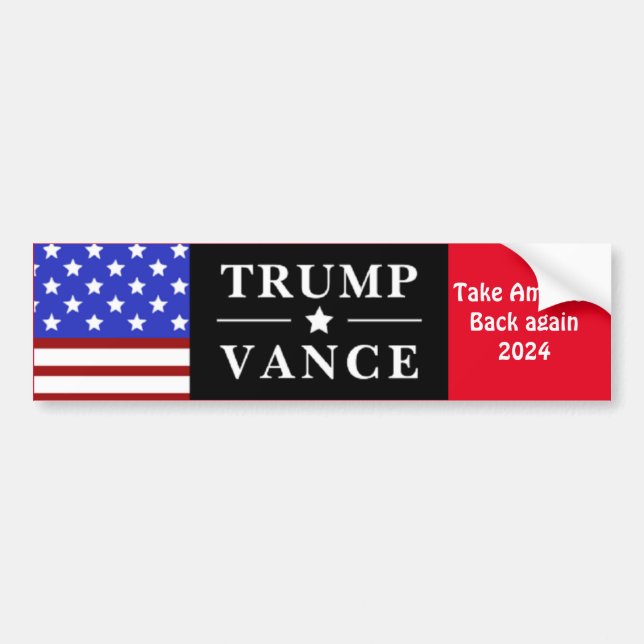 Adesivo Para Carro Vance Personalizado do Trump 2024 (Frente)