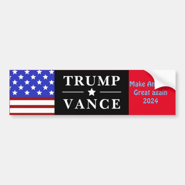 Adesivo Para Carro Vance Personalizado do Trump 2024 (Frente)