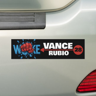 ADESIVO PARA CARRO VANCE RUBIO 2028 | RED MAGA FIST PUNCHES WOKE