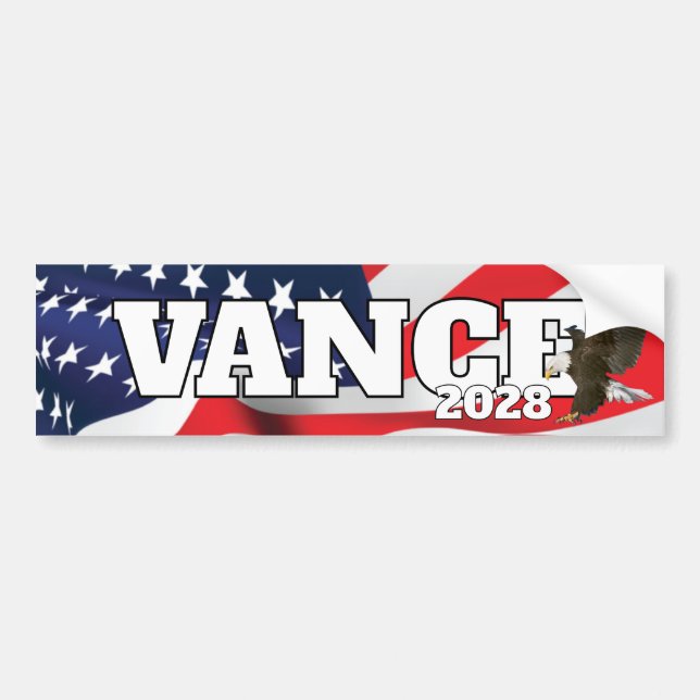 Adesivo Para Carro Vance Texto Com Bandeira e Águia Careca (Frente)