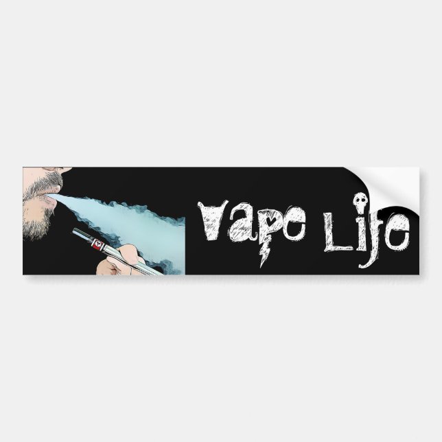 Adesivo Para Carro Vaper Vaping Vape Life Vaping Pen Bumper Sticker (Frente)