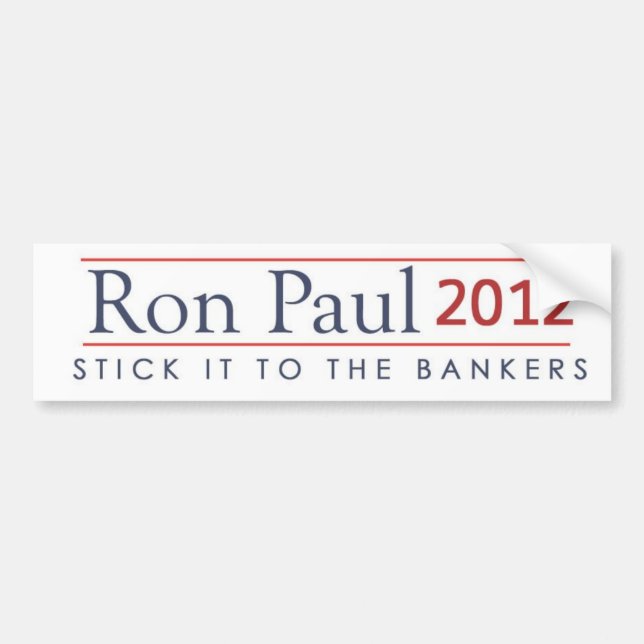 Adesivo Para Carro Vara de Ron Paul 2012 ele aos banqueiros (Frente)