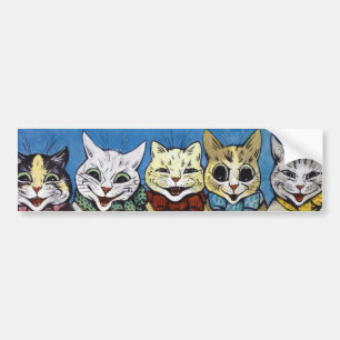 Adesivo Para Carro Vários Gatos Olhando, Louis Wain