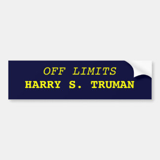 ADESIVO PARA CARRO VEDADO, HARRY S. TRUMAN