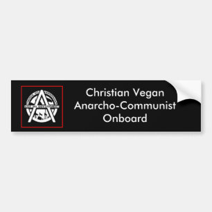 Adesivo Para Carro Vegan cristão Anarcho-Comunista a bordo