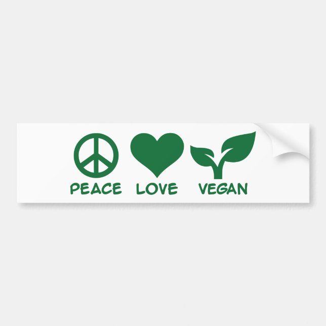 Adesivo Para Carro Vegan do amor da paz (Frente)